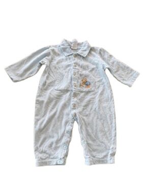 Vintage Lullaby Club Baby Romper 18M Light Blue Cotton